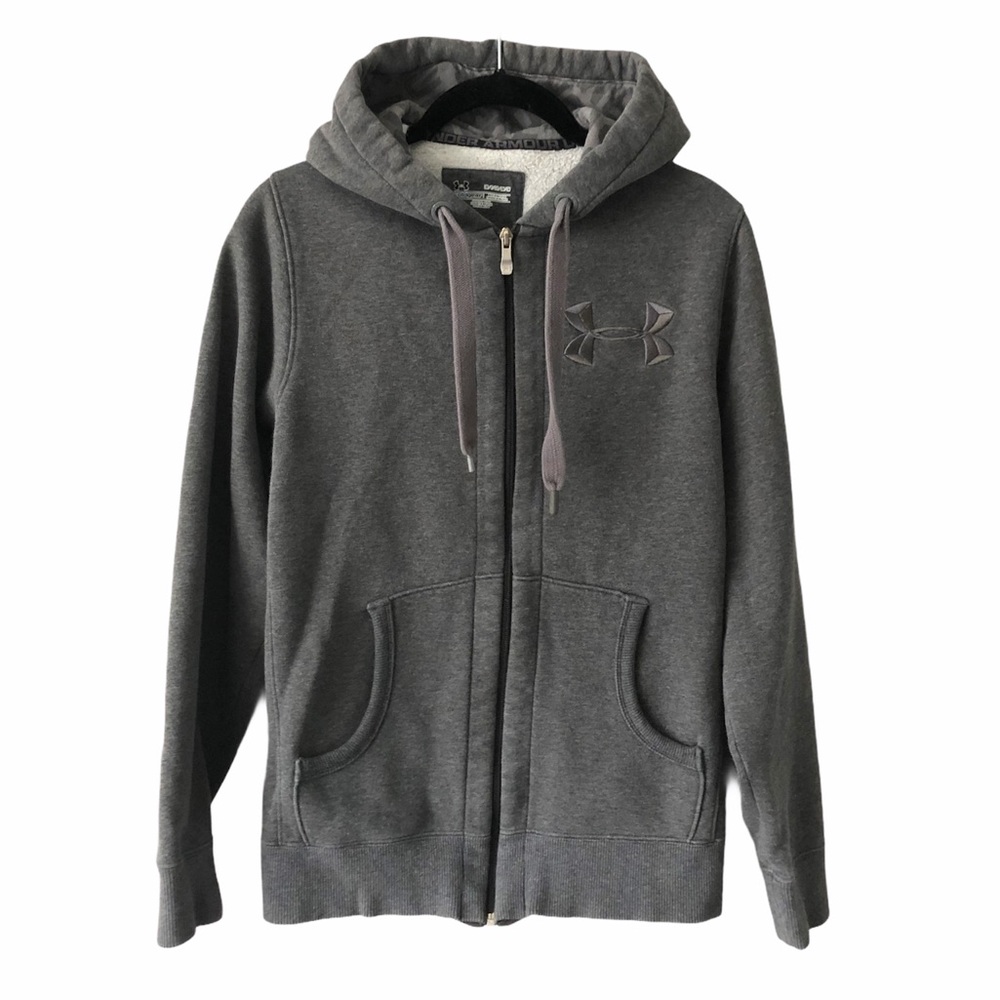 Under Armour Grey Zip Hoodie Sweater small